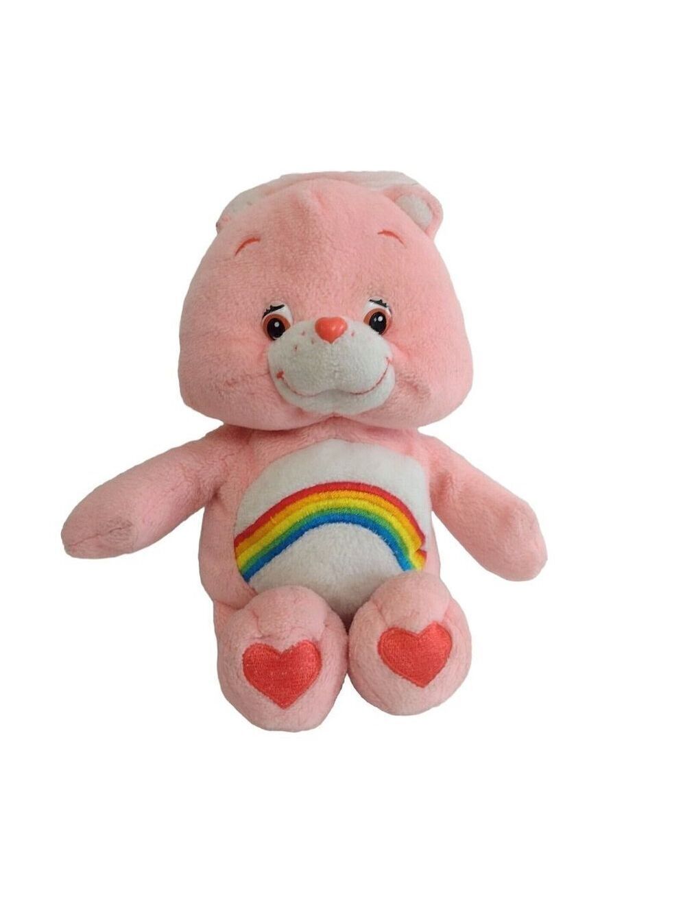 Vintage Care Bears Cheer Bear Rainbow Tummy 10" Stuffed Animal